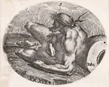 Marcantonio Bellavia, Neptun (după o pictură de Agostino Carracci), acvaforte şi gravură cu acul