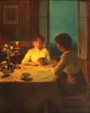 Marcel Rieder, Jocul de canastă, ulei pe pânză