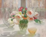 Marie Marguerite Réol, Bujori, ulei pe pânză