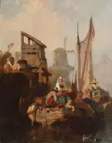 Eugène Le Poittevin, Scenă flamandă, ulei pe pânză
