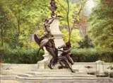 Carl Hornung Jensen, Monumentul lui  Eugène Delacroix din Grădinile Luxemburg, 1906, ulei pe pânză