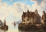 Ludwig Hermann, Vedere din Antwerp, 1866, ulei pe pânză