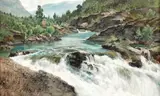 Josefina Holmlund, Cascadă pe râul Kalix, ulei pe pânză
