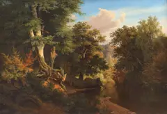 Philipp Otto Runge, Peisaj de pădure cu râu, ulei pe pânză