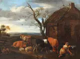 Adriaen van de Velde, Gospodărie flamandă, ulei pe pânză