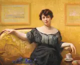 Hippolyte Coutau, Eleganţă, 1920, pastel pe hârtie