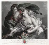 Pierre Viel, Pacea care aduce abundenţa (după o pictură de Élisabeth Louise Vigée Le Brun), 1787, gravură cu dăltița, acvaforte în culori