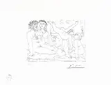 Familia acrobaților (Planșa 54 din Suita Vollard) by Pablo Picasso, litografie, sold Feb 2019