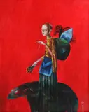 Călător by Ștefan Câlția, 1998, ulei pe pânză, sold Jan 2019
