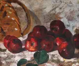 Natură statică cu mere by Octav Băncilă, ulei pe pânză, sold Jan 2019