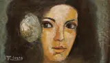 Rodica Lazăr, Floare în păr, 1999, ulei pe pânză