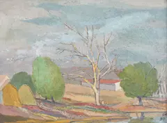 Benone Şuvăilă, Peisaj din Deltă, 1984, ulei pe pfl