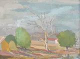 Benone Şuvăilă, Peisaj din Deltă, 1984, ulei pe pfl