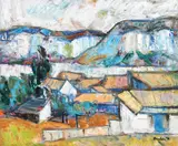 Traian Brădean, Peisaj, 1997, ulei pe carton