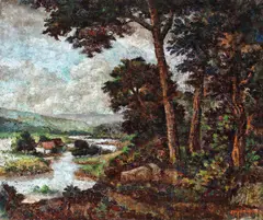 Margine de pădure by Leon Viorescu, ulei pe carton, offered Dec 2018