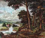 Leon Viorescu, Margine de pădure, ulei pe carton