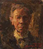 Autoportret by Rudolf Schweitzer–Cumpăna, ulei pe carton, sold Dec 2018