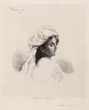 Frumoasă țărancă by Theodor Aman, acvaforte, sold Dec 2018