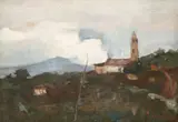 Dimineață la Nicorești by Gheorghe Petrașcu, ulei pe lemn, offered Dec 2018