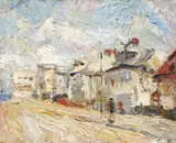 Stradă în Atena by Rudolf Schweitzer–Cumpăna, ulei pe carton, sold Dec 2018
