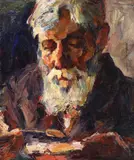 Masa de seară by Rudolf Schweitzer–Cumpăna, ulei pe carton, sold Dec 2018