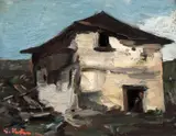 Culă oltenească by Gheorghe Petrașcu, ulei pe lemn, sold Dec 2018