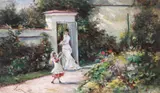 Theodor Aman, În grădină, 1879, ulei pe lemn