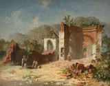 Henri Trenk, Ruine pe Valea Oltului, 1866, ulei pe lemn