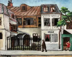 Gabriel Ştefănescu Arephy, Stradă în Paris, ulei pe carton