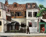 Gabriel Ştefănescu Arephy, Stradă în Paris, ulei pe carton