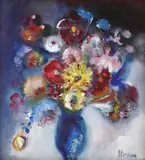 Crizanteme by Margareta Sterian, ulei pe pfl, sold Dec 2018