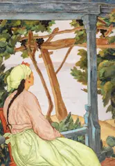 Nicolae Tonitza, Tătăroaică privind marea, cca. 1934, ulei pe carton