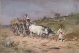 Theodor Aman, Car cu boi, cca. 1875, ulei pe lemn