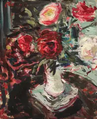 Trandafiri by Dimitrie Berea, 1957, ulei pe pânză, sold Dec 2018