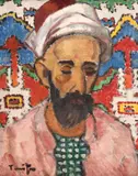 Negustorul de covoare by Nicolae Tonitza, 1927, ulei pe carton, sold Dec 2018