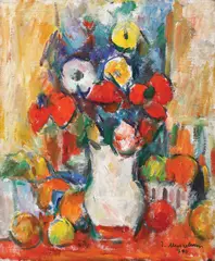 Anemone by Ion Musceleanu, 1990, ulei pe carton, sold Dec 2018