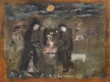 La Belle Melusine by Gheorghe I. Anghel, 2012, tempera, acrilic și fotografie analog pe hârtie milimetrică lipită pe carton, offered Dec 2018