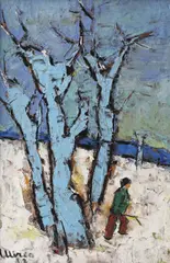 Seara by Ion Mirea, 1947, ulei pe carton, offered Dec 2018