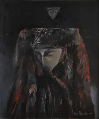 Dan Perjovschi, Amintiri (II), 1984, ulei pe carton
