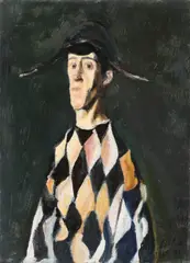 Arlechin by Corneliu Baba, 1969-1983, ulei pe carton, sold Nov 2018