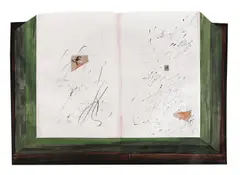 Ion Bitzan, Historia Naturalis, 1993, tempera, colaj, tuș și creion pe hârtie lipită pe carton