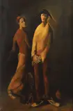 Mircea Ciobanu, Cuplu (Pierrot și Colombina), ulei pe pânză