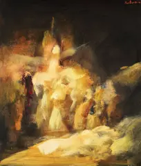 Final magique by Mircea Ciobanu, 1980, ulei pe pânză, sold Nov 2018