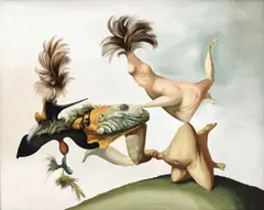 Jules Perahim, Iguana, marele judecător, 1972, ulei pe pânză