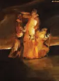 Mircea Ciobanu, Cavalerul și principesa, 1980, ulei pe pânză