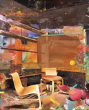 Iulian Iftodiu, Empty Library, 2018, ulei pe pânză
