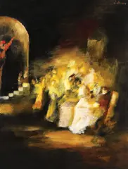 Scenă de bal by Mircea Ciobanu, 1980, ulei pe pânză, sold Nov 2018