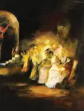 Mircea Ciobanu, Scenă de bal, 1980, ulei pe pânză