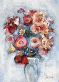 Flori de primăvară by Margareta Sterian, ulei pe pfl, sold Nov 2018