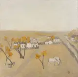 Toamnă la Breaza by Constantin Piliuță, 1986, ulei pe pânză, sold Nov 2018